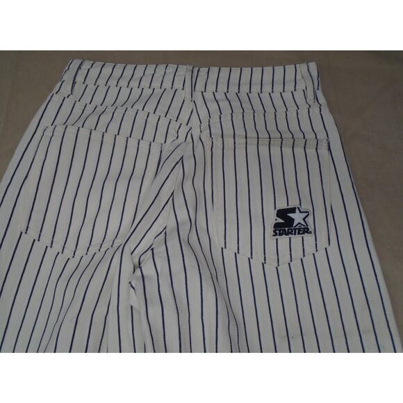 Womens Stradivarius Starter Flare Wide Leg Penstripe Pants Size 36x26 Baseball - Picture 10 of 11